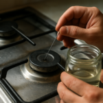 Comment nettoyer un gicleur de gazinière avec une aiguille fine et du vinaigre