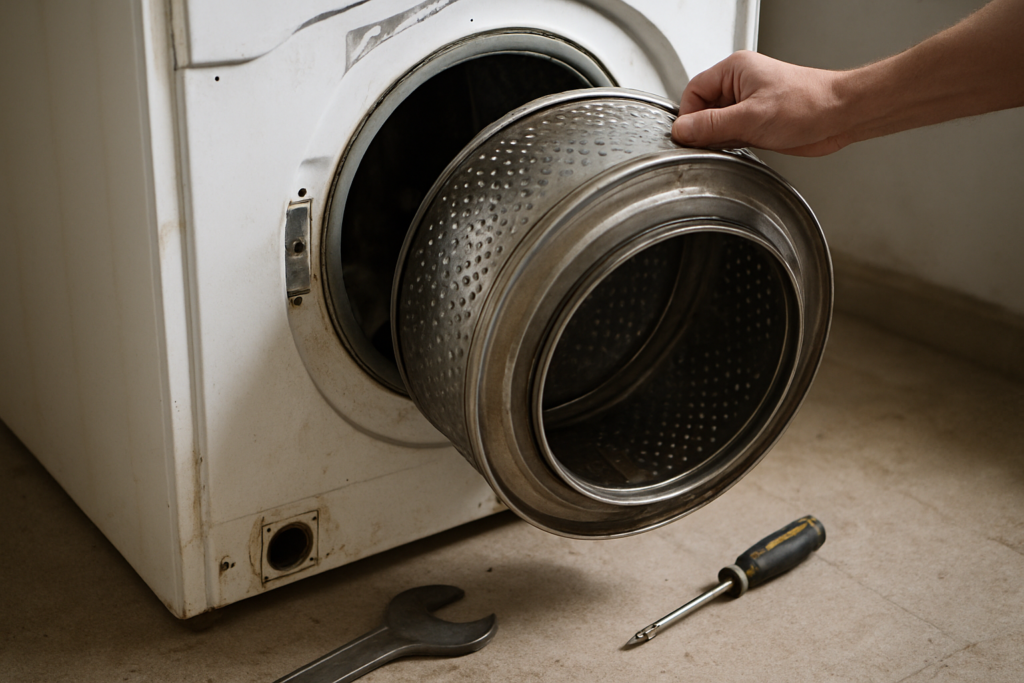 Tambour de machine à laver bloqué : causes, diagnostic et solutions de déblocage